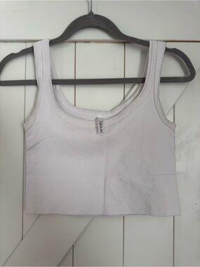 White Ribbed Niki Biki Tank Top